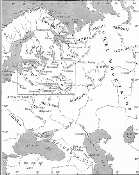 Map of Sixteenth Century Muscovy