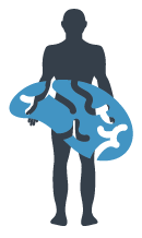 This is an image of a silhouette and a brain