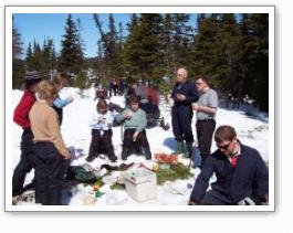 Family “cook up” in the woods