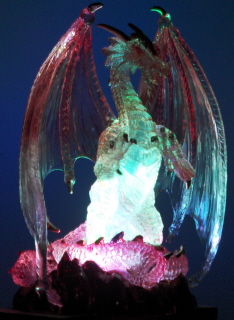My plastic
dragon all lit up.