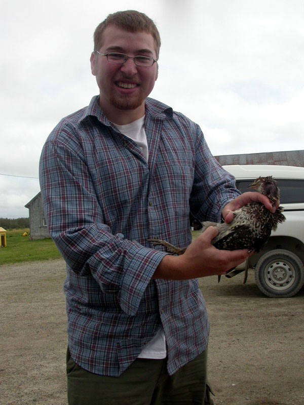 me with a dead Sharp-tailed Grouse, Kapuskasing ON. August 2007
