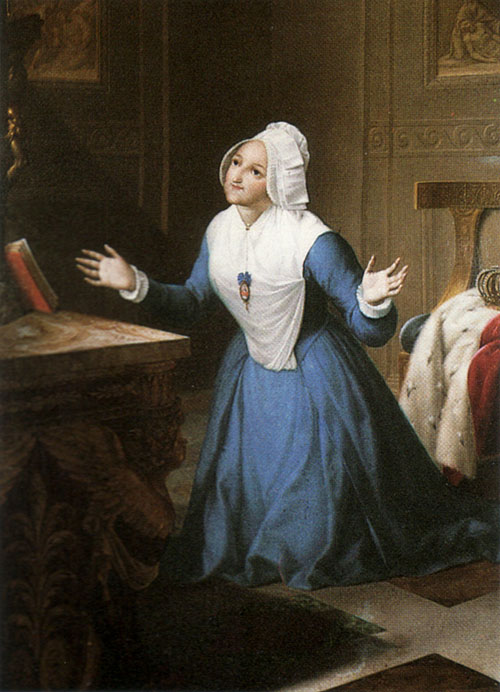 Queen Clotilde at prayer