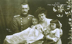 The Duke and Duchess of Cornwall and Rothesay with Princes Luitpold and Albert, 1905