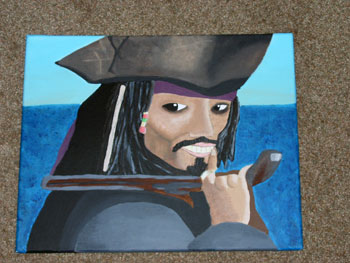 Painting of Johnny Depp