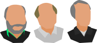 2D Graphic of Harry Frankfurt, Gary Watson, and Charles Taylor