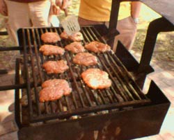 Nine delicious meat burgers with garlic, basil, oregano, oatmeal and egg mixed into the meat by Ian