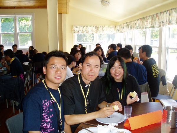 Father Ching with the House Team. The girl with the green hair is Louise, my House Team partner