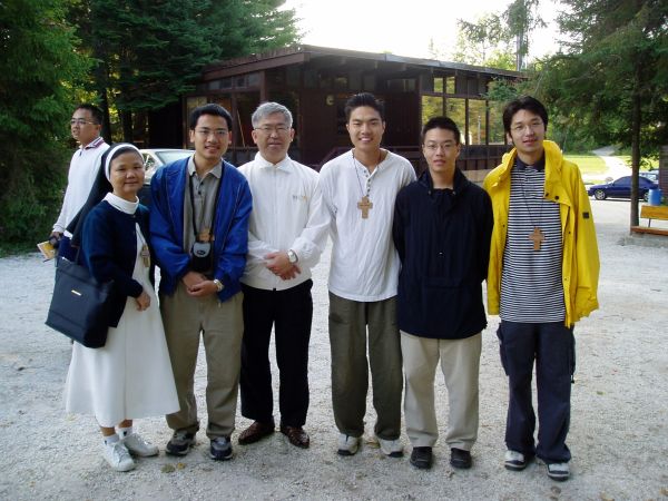Taking a picture with Fr. Huang and Sr. Liu Of course, they like me the most since I am standing in the middle....joking