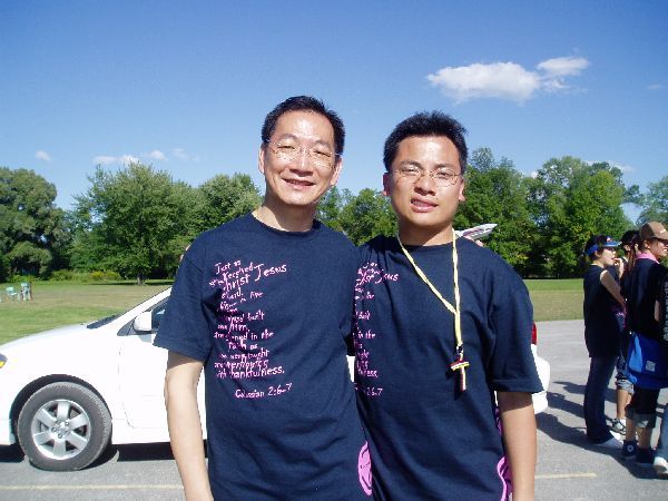 Taking a picture with Father Tam. You must like my 'Elvis' smile....I swear, I didn't do it on purpose!
