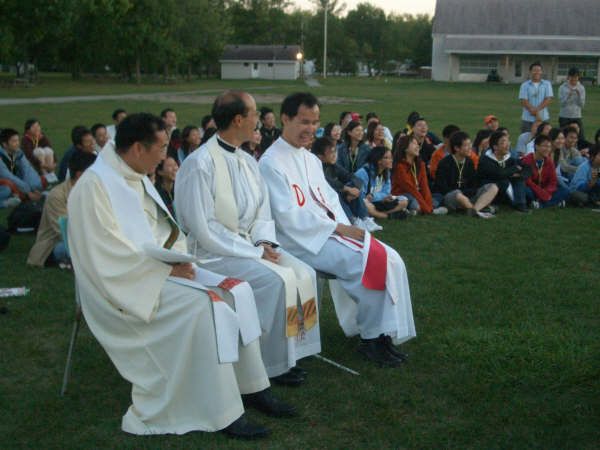 Seems like Fr Tam, Fr Yeung, and Fr. Ching are having fun during our hilarious skit.