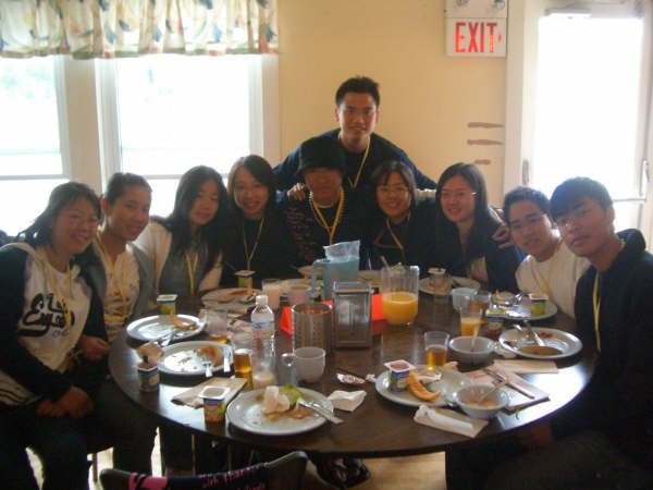 Eating with my group. I'm really sorry I didn't help you guys clean after....THANKS for doing this, I really appreciate it!!