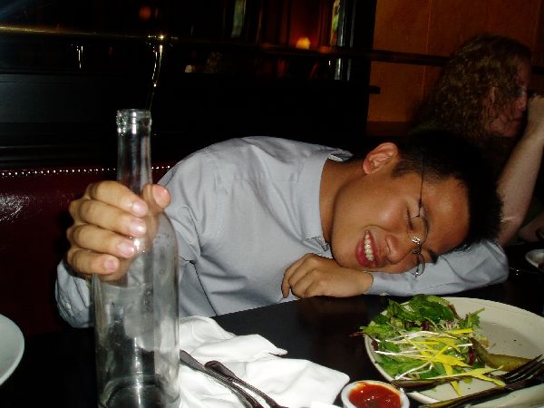While we are waiting for the main dish, I've decided to provide some entertainment. Don't worry, I have acting skills (learned it from Grade 8) I tried to look drunk holding the water bottle