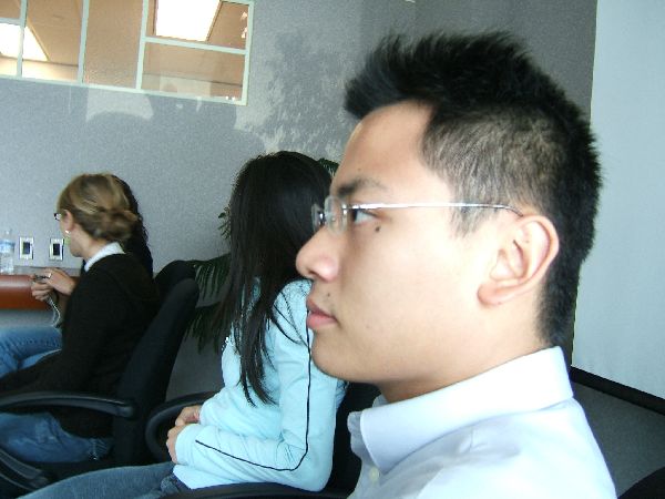 Sitting in a military style with my mo-hawk haircut...keke