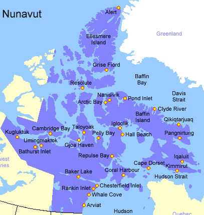 Map of Nunavut