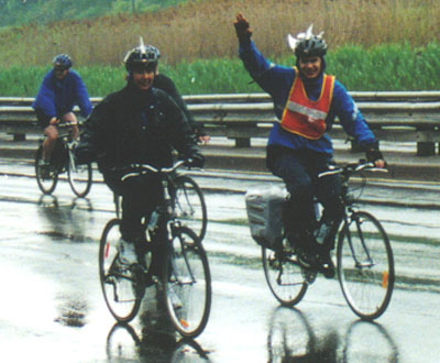 Riding in the rain on the Don Valley