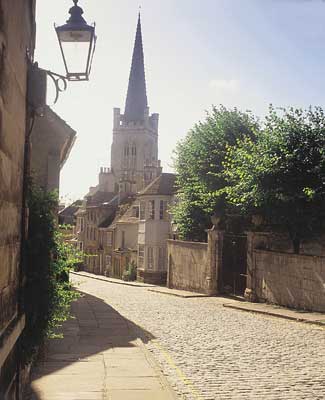 Stamford, Lincolnshire, UK - Where I was brought up - This is Barn Hill, looking towards All Saints' Church