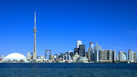 Toronto - Where I'm now studying - This is the view from the Islands to Downtown, the CN tower, and the SkyDome